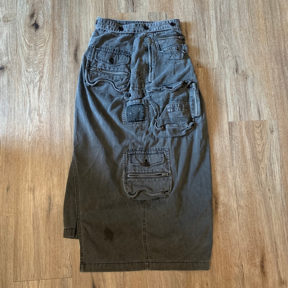 Hyein Seo long denim cargo skirt in dark gray - size 0 womens